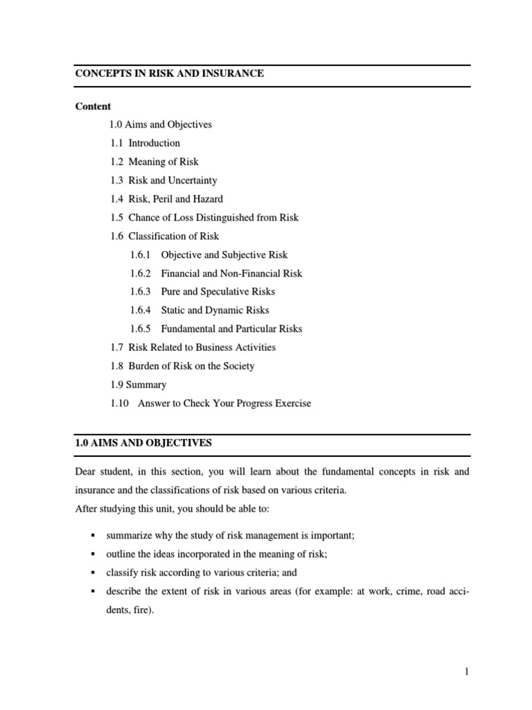 Understanding Risk in Insurance | PDF | Risk | Liability Insurance