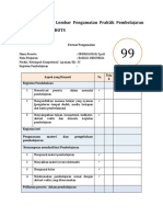 Format Lembar Pengamatan Praktik Pembelajaran