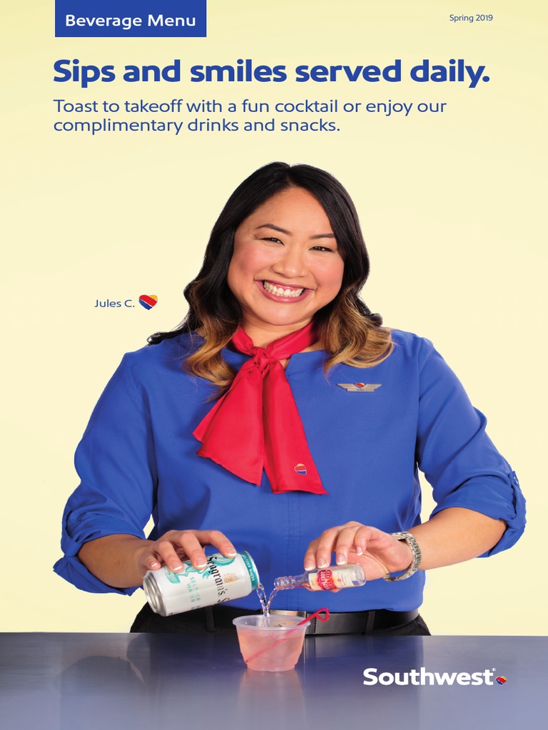 Inflight Beverage Menu PDF Drink Southwest Airlines