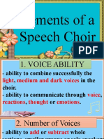 Elements of A Speech Choir