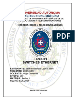 Tarea #1 SWITCHES  ETHERNET