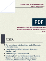 Institutional Management of IP - CSIR's Experience