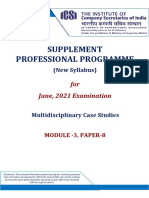 Supplement Professional Programme: For June, 2021 Examination