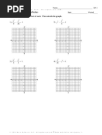 Worksheet 9.5 Hyperbolas: Identify The Vertices and Foci of Each. Then Sketch The Graph