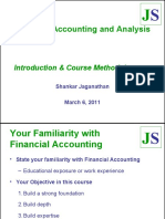 Financial Accounting and Analysis: Introduction & Course Methodology