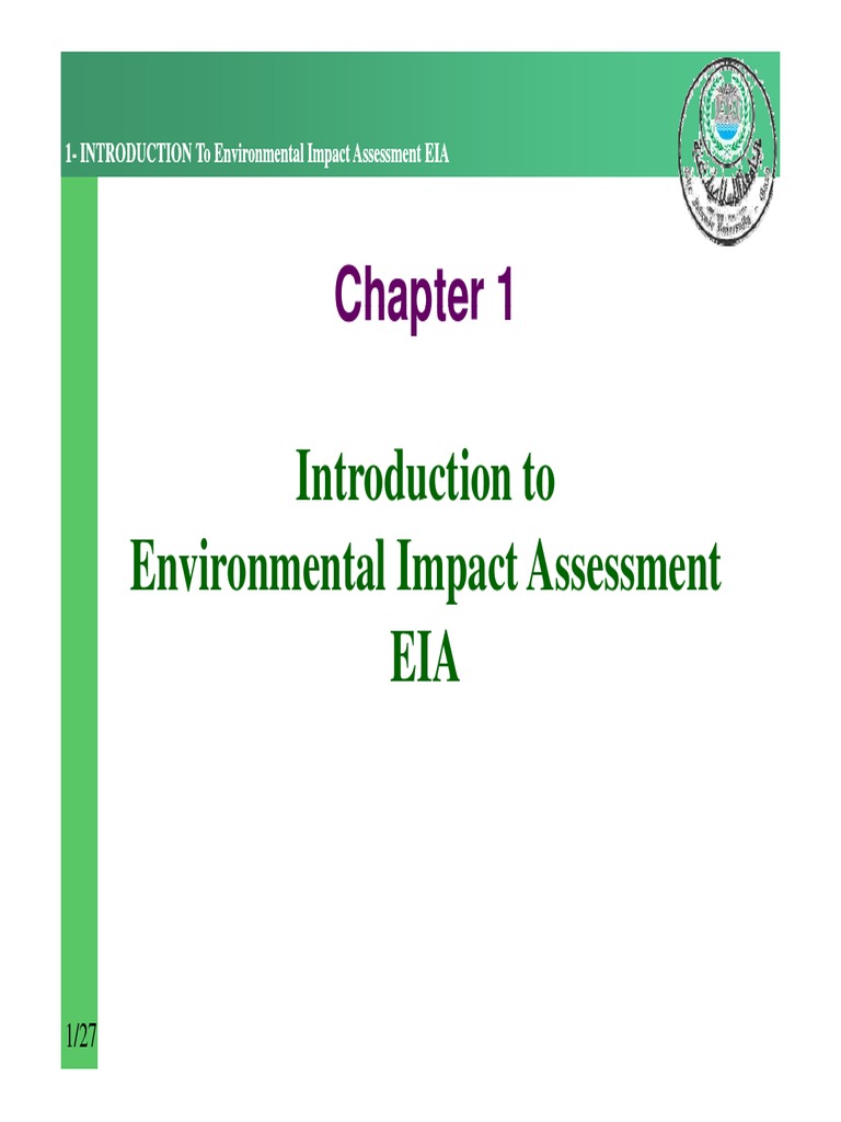 Introduction to Environmental Impact Assessments (EIA | PDF ...