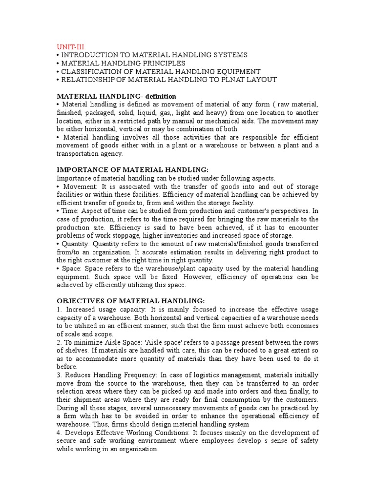 Material Handling Systems | PDF | Crane (Machine) | Manufactured Goods