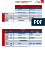 SBEM Final Examination Schedule Spring 2020