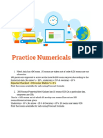 Practice Numericals - Forecast