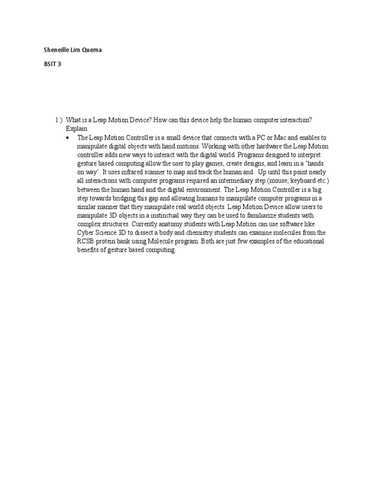 Leap Motion | PDF | Technology & Engineering