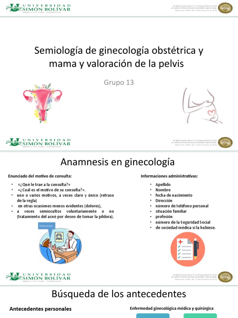Semiologa de Ginecologa Obsttrica y Mama y Valoracin de La Pelvis ...