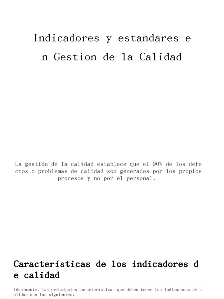 Indicadores y Estándares de Calidad en Salud | PDF | Gestión de la ...