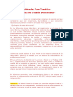 Evidencia: Foro Temático "Sistema de Gestión Documental"