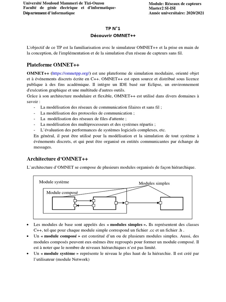 Découverte d'OMNET++ pour la simulation | PDF | Logiciel | Informatique