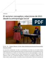 El Racismo - Conceptos y Elecciones de 2021 Desde La Antropología Social - IDEHPUCP PUCP