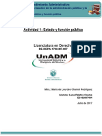 Actividad 1: Estado y Función Pública: Licenciatura en Derecho