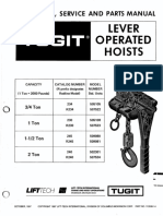 Lever Operated Hoists: Operation, Service and Parts Manual