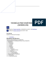 TEORÍAS PSICOMÉTRICAS (MODELOS) Mapa Mental