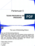 Pertemuan 5: Teori Produksi & Ongkos Produksi