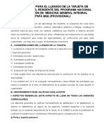 Anexo 2. Instructivo para El Llenado de La Tarjeta de Evaluación Del Residente de Medicina General Integral Venezolano333