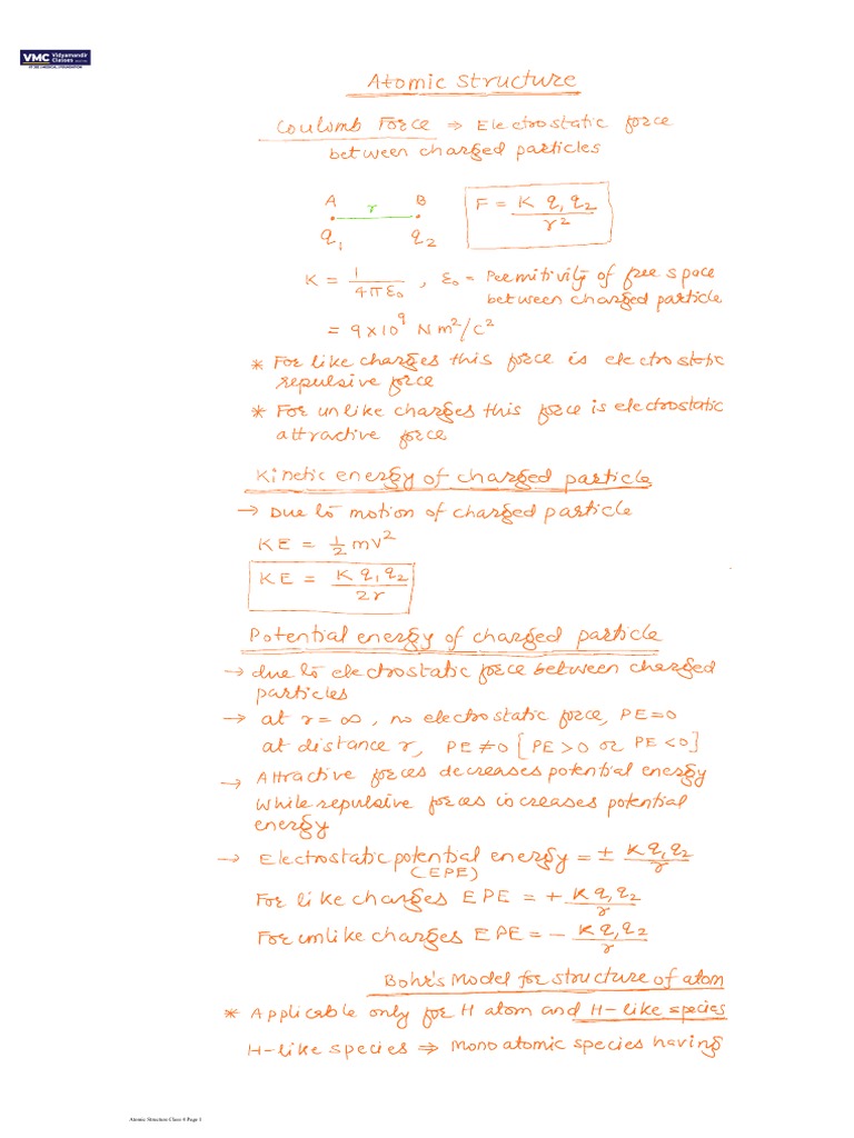 Atomic Structure Live Class-4 Teacher Notes | PDF | Home & Garden