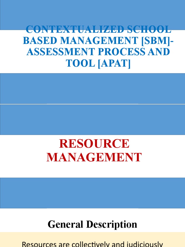 SBM Presentation Resource Management | PDF | Inventory | Resource