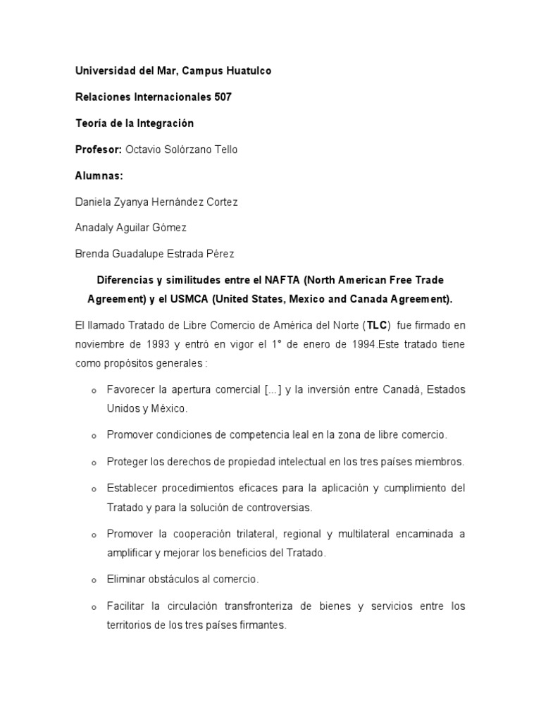 TLCAN T MEc | PDF | Tratado de Libre Comercio Norteamericano | Economias