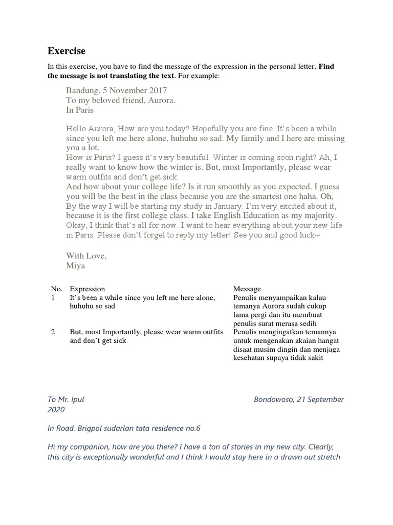 Personal Letter Writing Guide | PDF