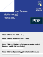 VM 2073 Review of Use of Evidence (Epidemiology) Years 1 And2