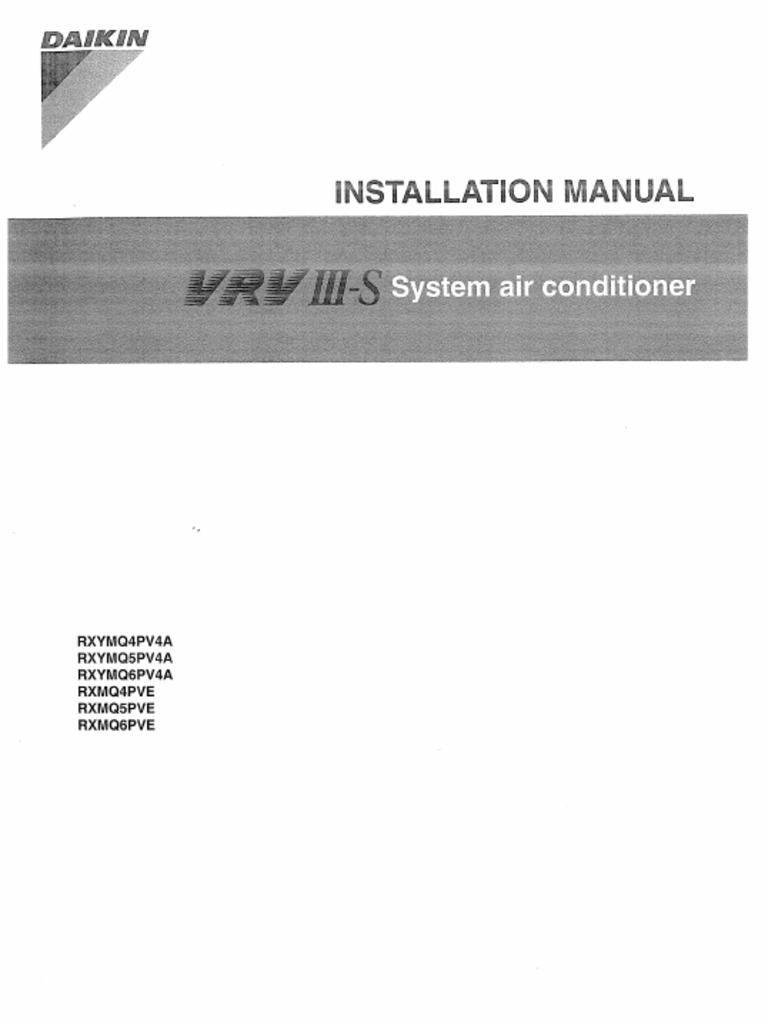 Daikin VRV III S Installation Manual PDF