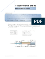 Examen sustitutorio Mecánica de Materiales II - Energía deformación, desplazamientos Castigliano
