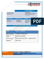 Subject Physical Chemistry