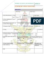 Knust Bursary Application Form: Part 1. Applicant'S Information