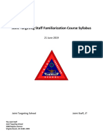 Joint Targeting Staff Familiarization Course Syllabus: 21 June 2019