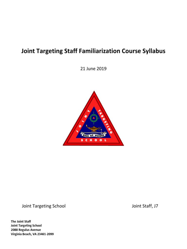 Joint Targeting Staff Course Syllabus | PDF | Command And Control ...