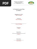 A Detailed Lesson Plan in Math 8: September 26, 2018