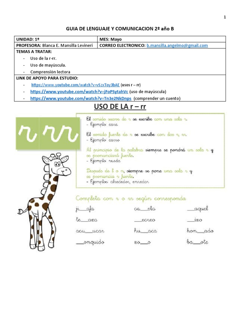 Guía de Lenguaje 2º Año B: Mayo | PDF | Artes del Lenguaje y ...