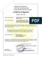 Certificate Ofapprovac: Republicofindonesia Ministry of Transportation Directorate Generalof Civilaviation