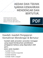 Kaedah Dan Teknik Pengajaran Kemahiran Mendengar Dan Bertutur