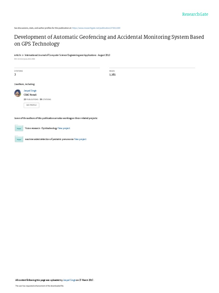 Development of Automatic Geofencing and Accidental | PDF | Modem | Sensor