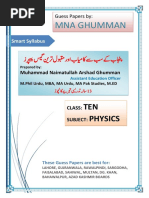 10 Physics Guess by MNA Ghumman Smart Syllabus