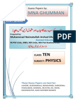 10 Physics Guess by MNA Ghumman Smart Syllabus