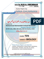 10 Biology Guess Paper by MNA Ghumman