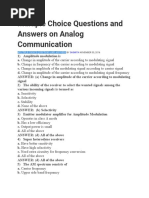 Multiple Choice Questions and Answers On Analog Communication