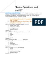 Multiple Choice Questions and Answers On FET