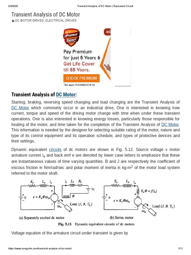 Transient Analysis of DC Motor | PDF | Electric Motor | Direct Current
