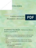 FARMACOCINETICA Metabolismo o Biotransformación