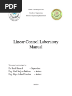 Linear Control Laboratory Manual