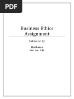 Download Business Ethics Assignment by Hari Haran SN51733102 doc pdf