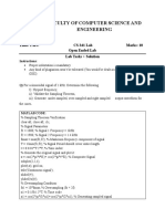 Faculty of Computer Science and Engineering: Time: 2 Hrs. CS 341 Lab Marks: 10 Open Ended Lab Lab Tasks + Solution